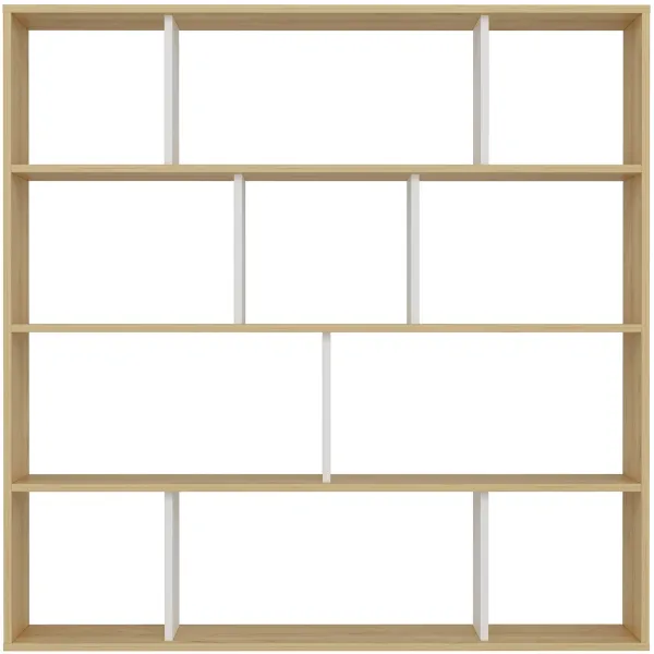 FUNZI LIVING Hodbi bokhylla - natur och vit melamin