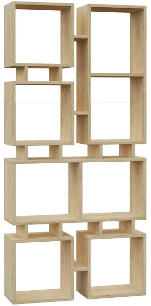 FUNZI LIVING Rail No.1 bokhylla, med 8 fack - ekfärgad melamin