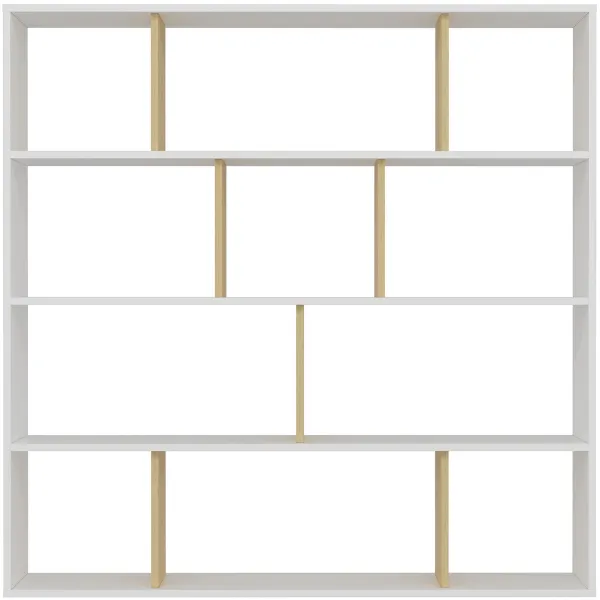 FUNZI LIVING Hodbi bokhylla - natur och vit melamin