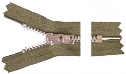 YKK Dragkedja Aluminium 12cm 4mm Army